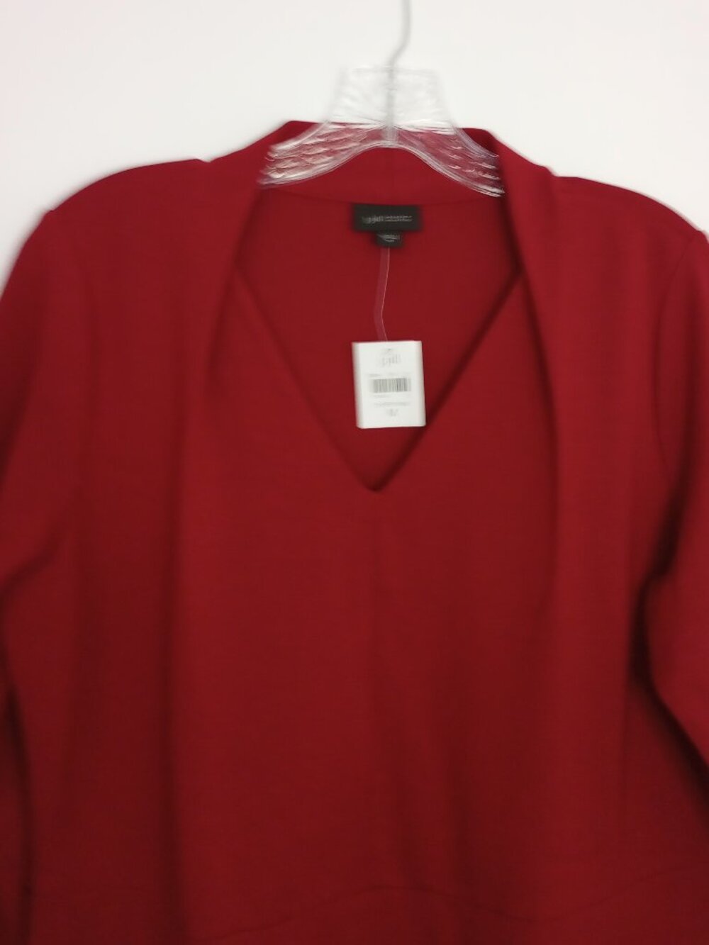 J. Jill Wearever Cherrywine V-neck Long Sleeve Fit-and-Flare Midi Dress - Picture 4 of 12